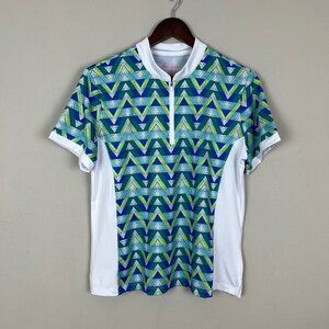 Lillie Green Golf Shirt Womens Petite Large‎ PL Green 1/4 Zip Performance Top